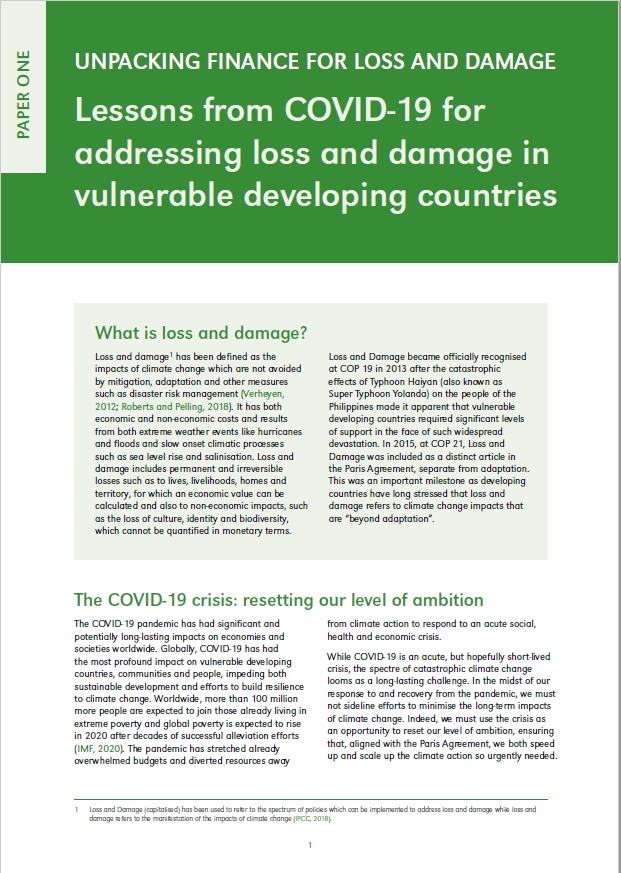 Unpacking Finance for Loss and Damage - The German contribution to ...